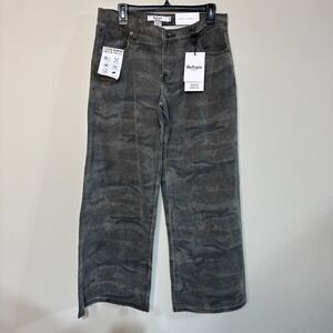 Refrain Los Angeles Wide Legs Size 9/29 Luxe Denim (Camo Print) New With Tags